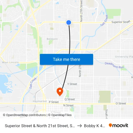 Superior Street & North 21st Street, SW to Bobby K 419 map