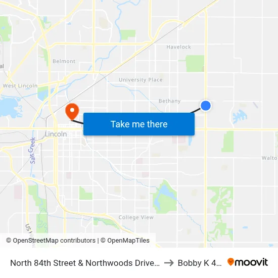 North 84th Street & Northwoods Drive, Se to Bobby K 419 map