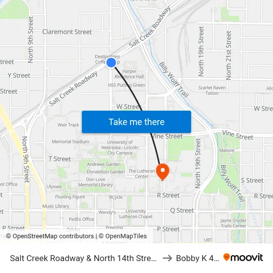 Salt Creek Roadway & North 14th Street, Se to Bobby K 419 map