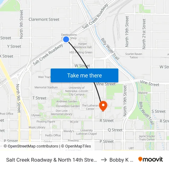 Salt Creek Roadway & North 14th Street, NW to Bobby K 419 map