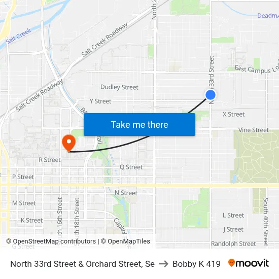 North 33rd Street & Orchard Street, Se to Bobby K 419 map