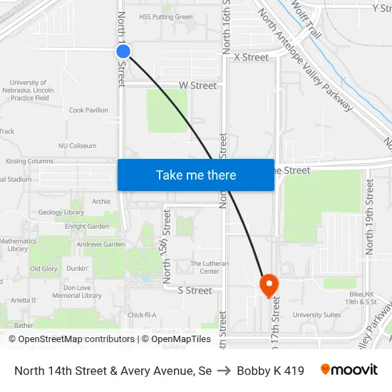 North 14th Street & Avery Avenue, Se to Bobby K 419 map