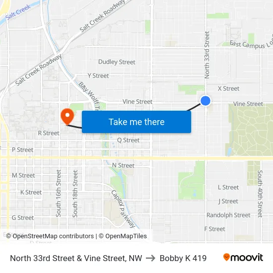North 33rd Street & Vine Street, NW to Bobby K 419 map