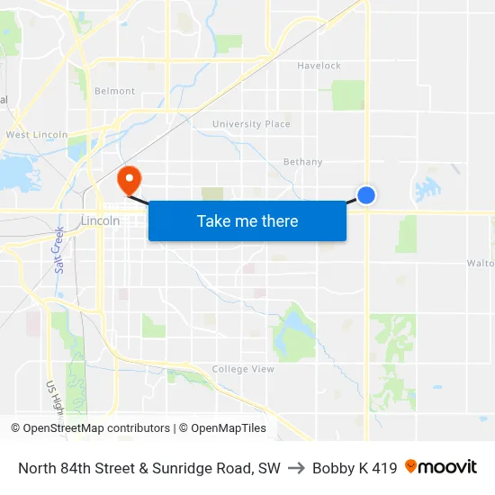 North 84th Street & Sunridge Road, SW to Bobby K 419 map