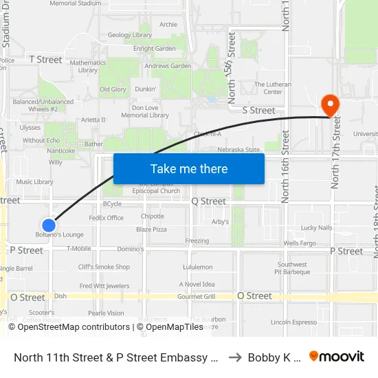 North 11th Street & P Street Embassy Suites, W to Bobby K 419 map