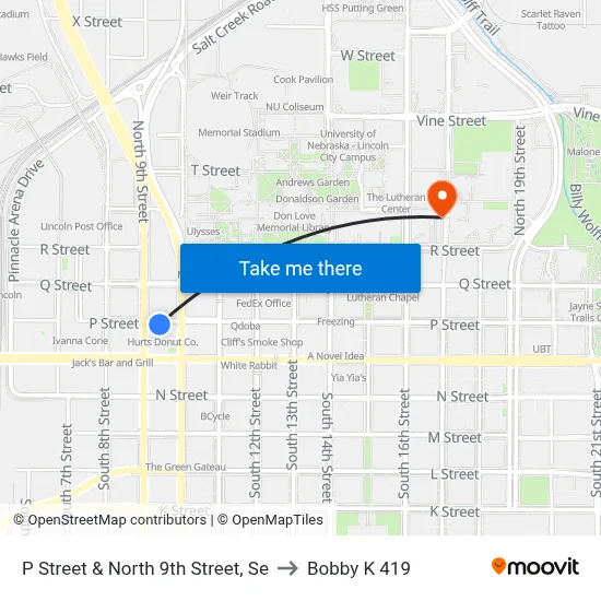P Street & North 9th Street, Se to Bobby K 419 map