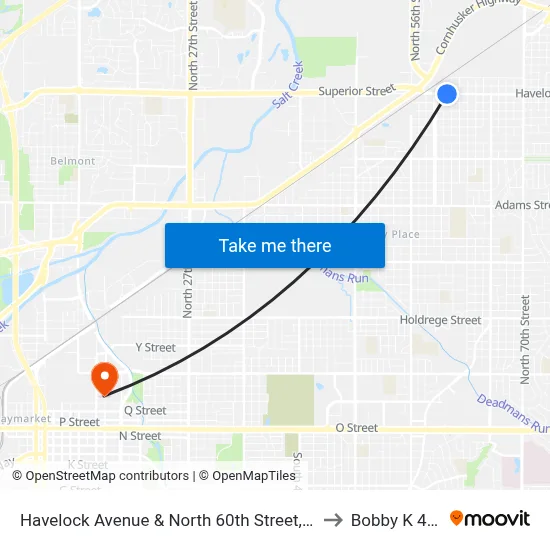 Havelock Avenue & North 60th Street, NE to Bobby K 419 map
