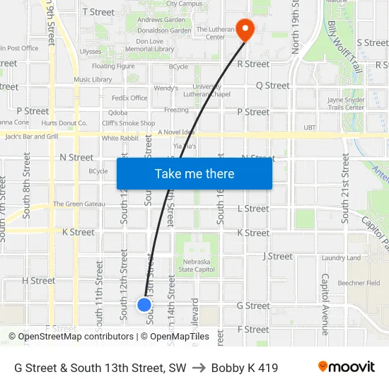 G Street & South 13th Street, SW to Bobby K 419 map
