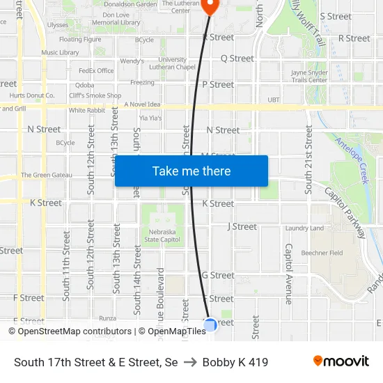 South 17th Street & E Street, Se to Bobby K 419 map