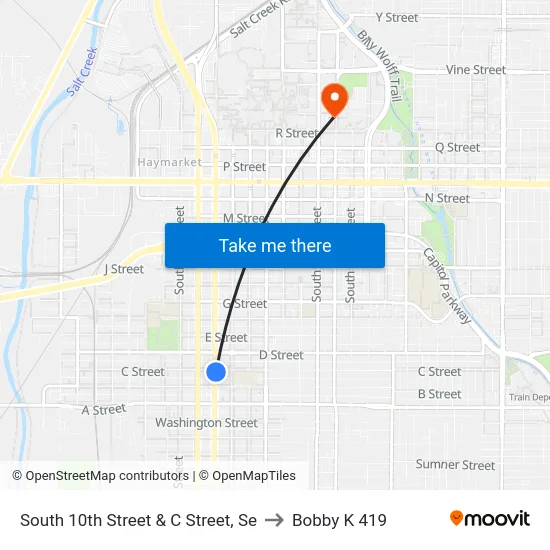 South 10th Street & C Street, Se to Bobby K 419 map