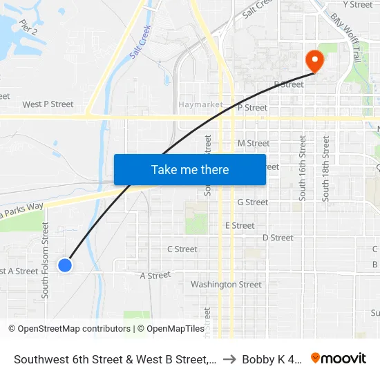 Southwest 6th Street & West B Street, Se to Bobby K 419 map