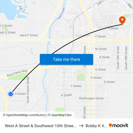 West A Street & Southwest 10th Street, SW to Bobby K 419 map