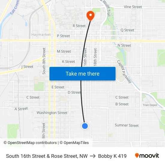 South 16th Street & Rose Street, NW to Bobby K 419 map