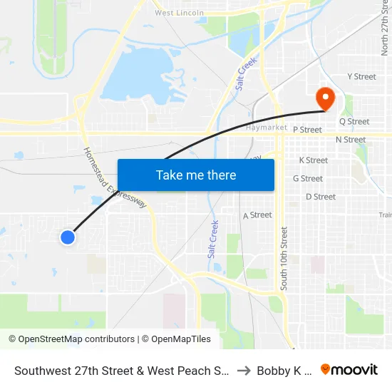 Southwest 27th Street & West Peach Street, NE to Bobby K 419 map