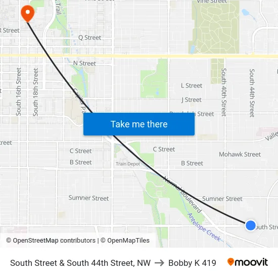 South Street & South 44th Street, NW to Bobby K 419 map