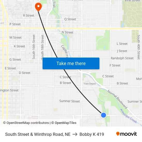 South Street & Winthrop Road, NE to Bobby K 419 map