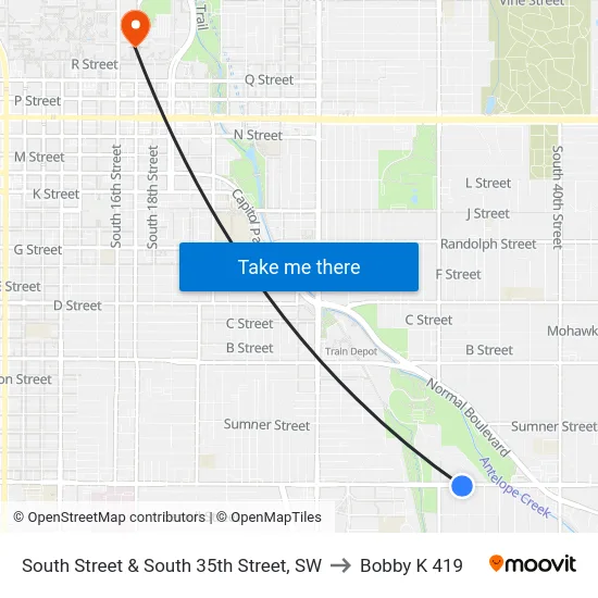 South Street & South 35th Street, SW to Bobby K 419 map