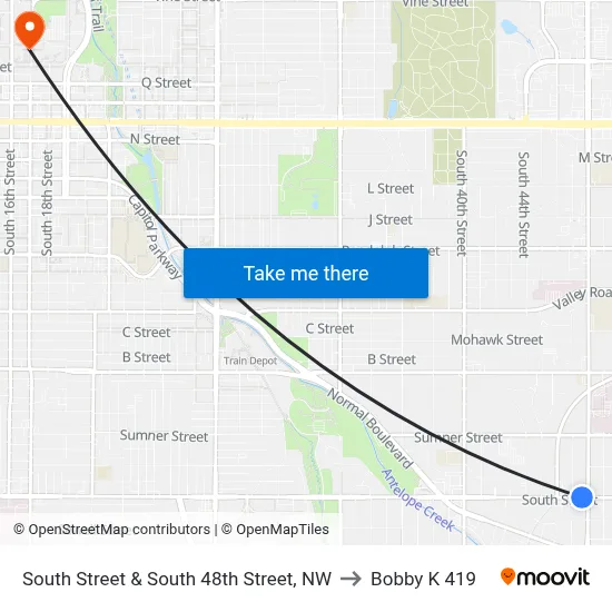 South Street & South 48th Street, NW to Bobby K 419 map