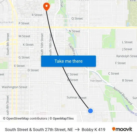 South Street & South 27th Street, NE to Bobby K 419 map