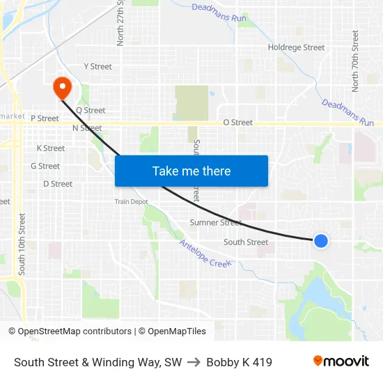 South Street & Winding Way, SW to Bobby K 419 map