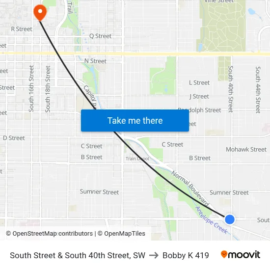 South Street & South 40th Street, SW to Bobby K 419 map
