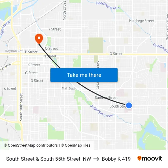 South Street & South 55th Street, NW to Bobby K 419 map