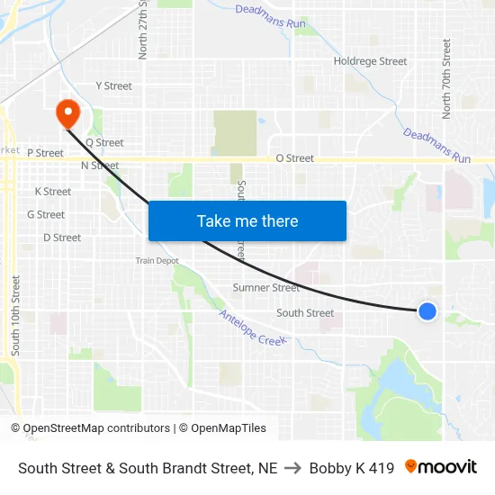 South Street & South Brandt Street, NE to Bobby K 419 map