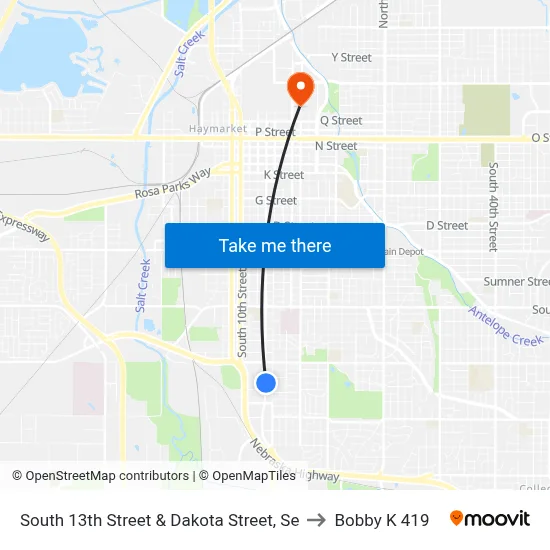 South 13th Street & Dakota Street, Se to Bobby K 419 map