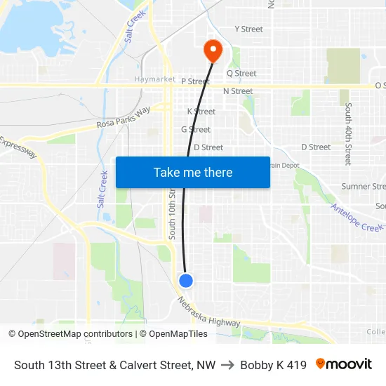 South 13th Street & Calvert Street, NW to Bobby K 419 map