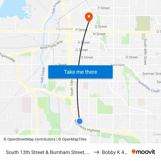 South 13th Street & Burnham Street, NE to Bobby K 419 map