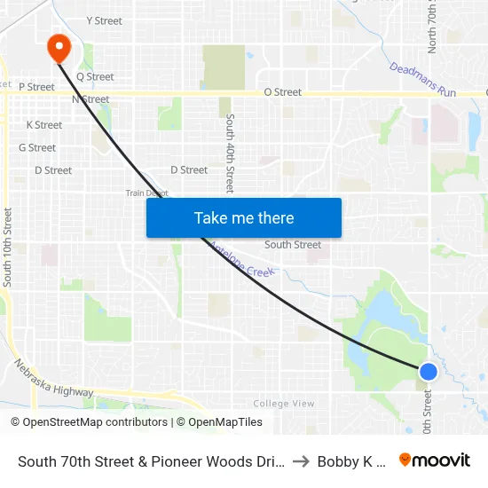 South 70th Street & Pioneer Woods Drive, SW to Bobby K 419 map