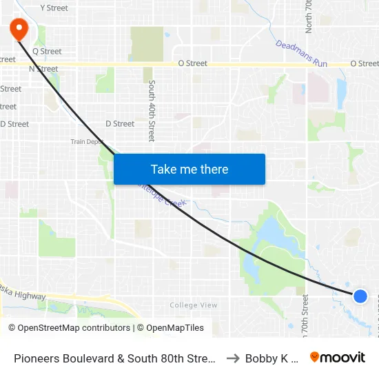 Pioneers Boulevard & South 80th Street, NW to Bobby K 419 map
