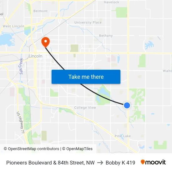 Pioneers Boulevard & 84th Street, NW to Bobby K 419 map