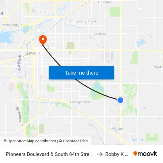 Pioneers Boulevard & South 84th Street, SW to Bobby K 419 map