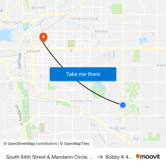 South 84th Street & Mandarin Circle, SW to Bobby K 419 map