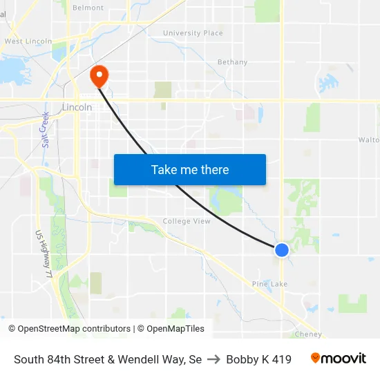 South 84th Street & Wendell Way, Se to Bobby K 419 map