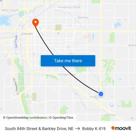 South 84th Street & Barkley Drive, NE to Bobby K 419 map