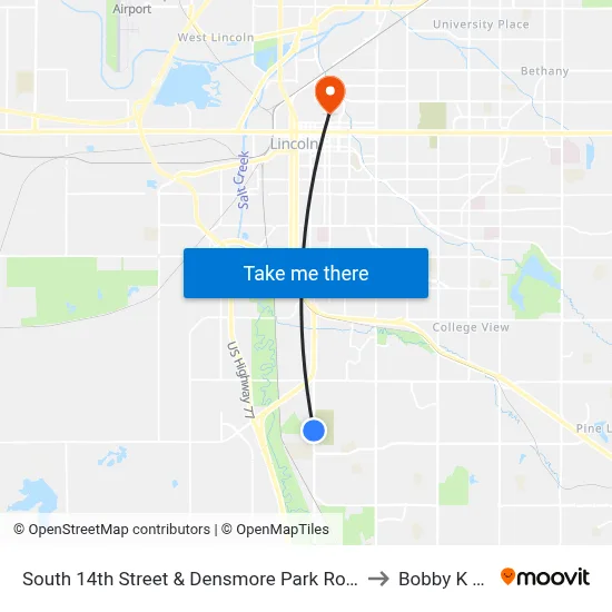 South 14th Street & Densmore Park Road, SW to Bobby K 419 map