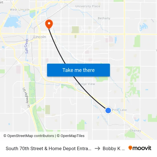 South 70th Street & Home Depot Entrance, NW to Bobby K 419 map