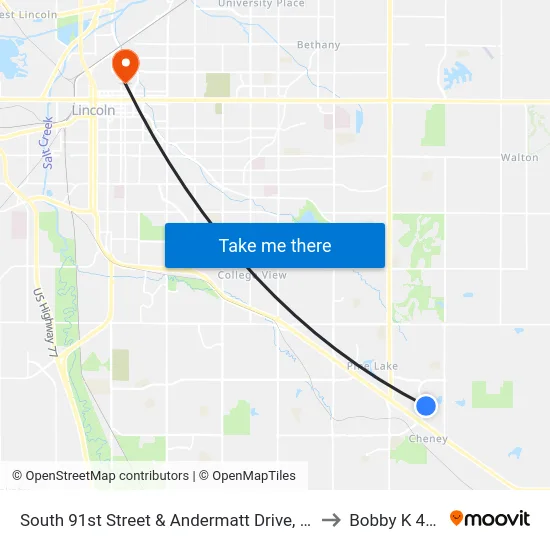 South 91st Street & Andermatt Drive, NE to Bobby K 419 map