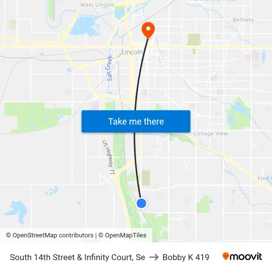 South 14th Street & Infinity Court, Se to Bobby K 419 map