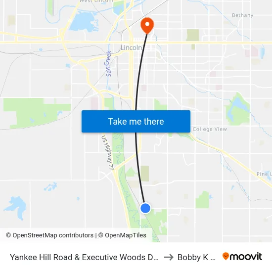 Yankee Hill Road & Executive Woods Drive, NE to Bobby K 419 map