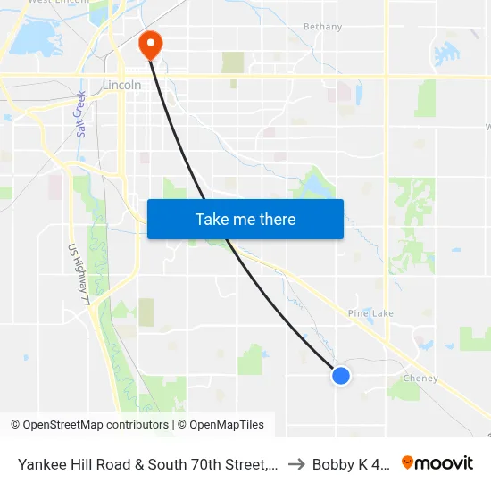Yankee Hill Road & South 70th Street, Se to Bobby K 419 map