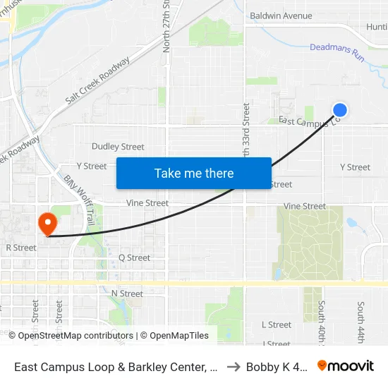East Campus Loop & Barkley Center, NE to Bobby K 419 map