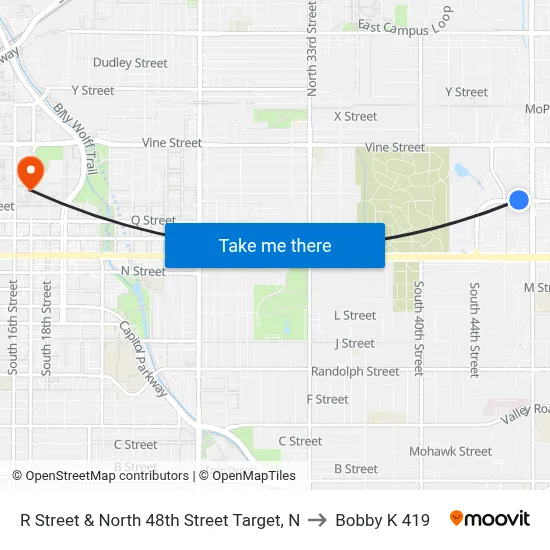 R Street & North 48th Street Target, N to Bobby K 419 map