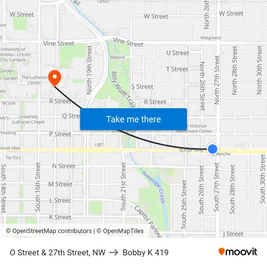 O Street & 27th Street, NW to Bobby K 419 map