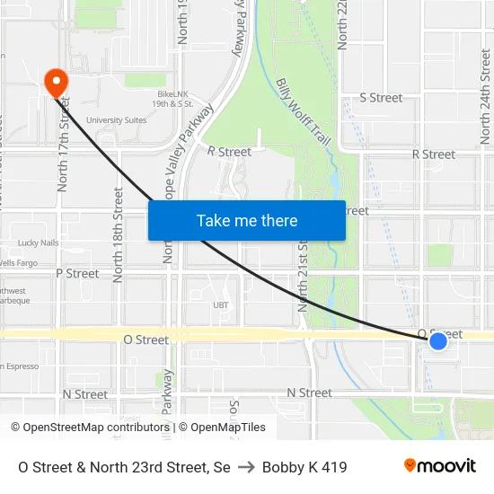 O Street & North 23rd Street, Se to Bobby K 419 map