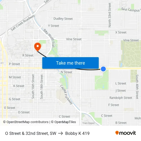 O Street & 32nd Street, SW to Bobby K 419 map