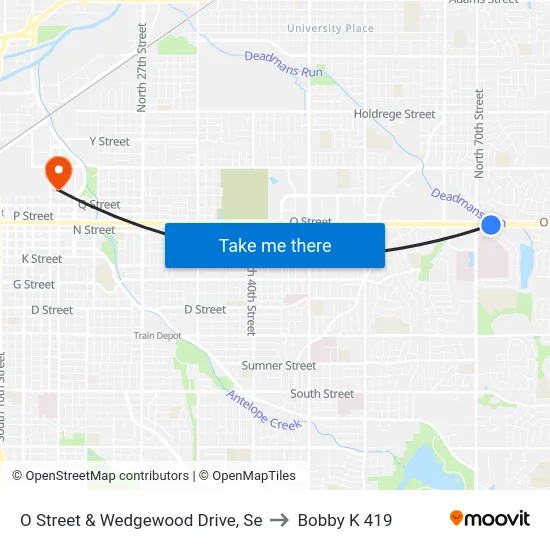O Street & Wedgewood Drive, Se to Bobby K 419 map