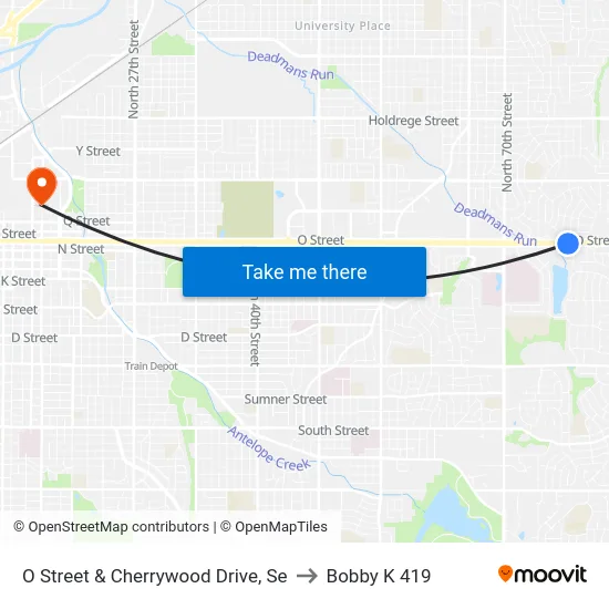 O Street & Cherrywood Drive, Se to Bobby K 419 map